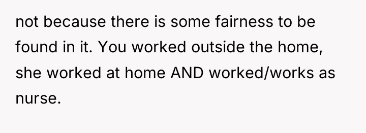 not because there is some fairness to be found in...