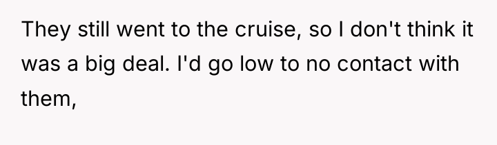 They still went to the cruise, so I don't think...