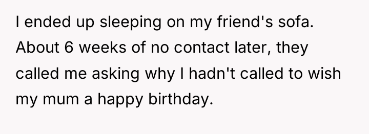 I ended up sleeping on my friend's sofa. About 6...