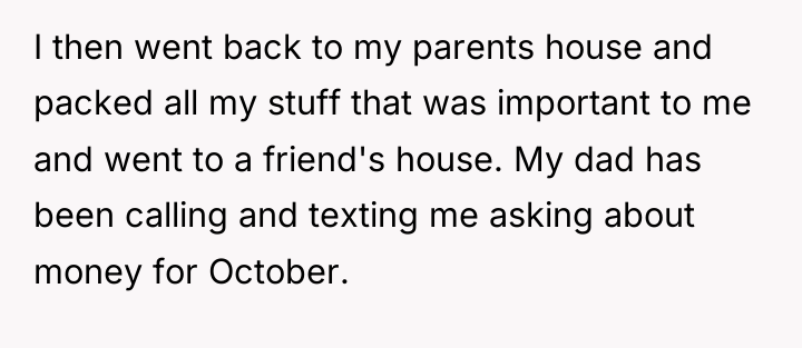 I then went back to my parents house and packed...