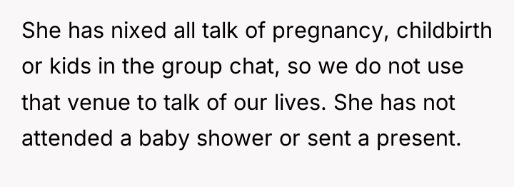 She has nixed all talk of pregnancy, childbirth or kids...