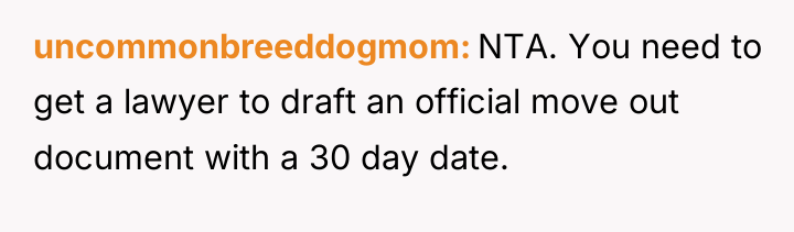 uncommonbreeddogmom NTA. You need to get a lawyer to draft...