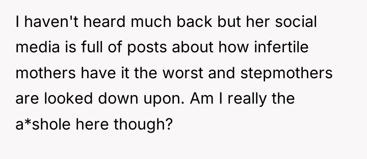I haven't heard much back but her social media is...