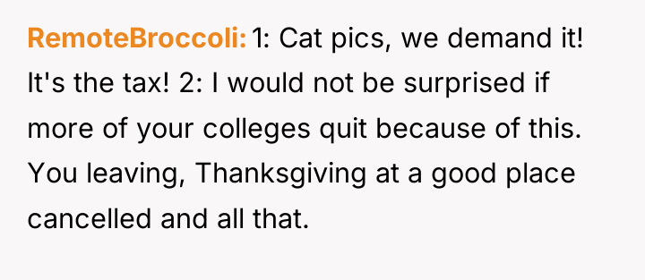 RemoteBroccoli 1: Cat pics, we demand it! It's the tax!...
