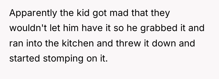 Apparently the kid got mad that they wouldn't let him...