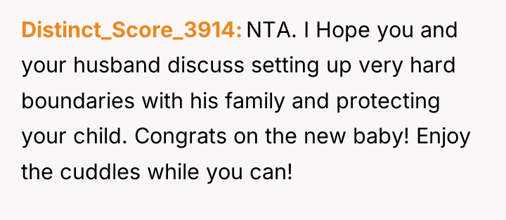 Distinct_Score_3914 NTA. I Hope you and your husband discuss setting...
