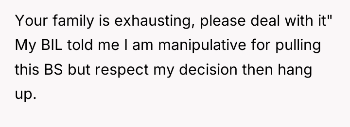 Your family is exhausting, please deal with it" My BIL...