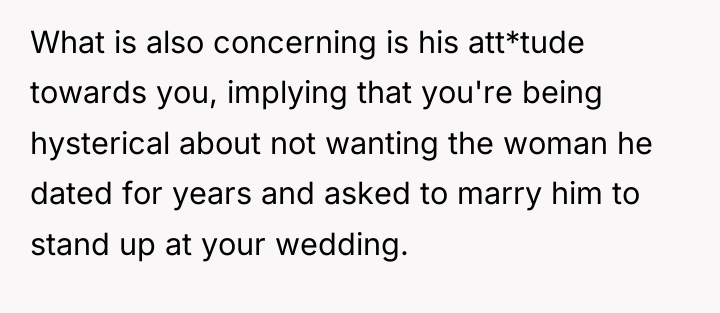 What is also concerning is his att*tude towards you, implying...