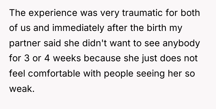 The experience was very traumatic for both of us and...