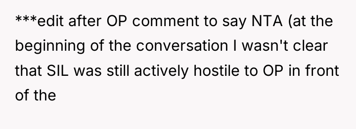 ***edit after OP comment to say NTA (at the beginning...