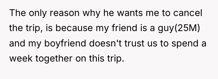 The only reason why he wants me to cancel the...