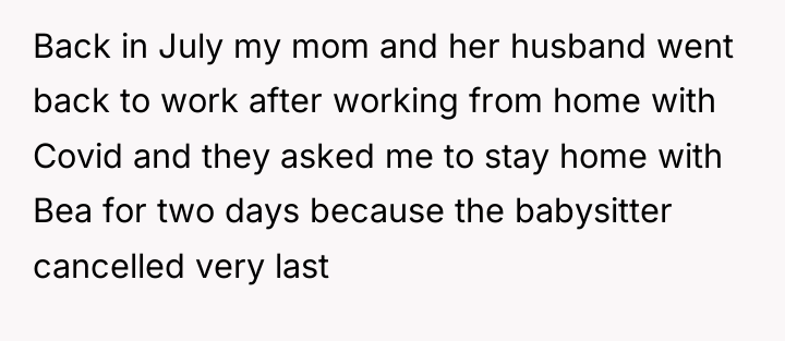 Back in July my mom and her husband went back...