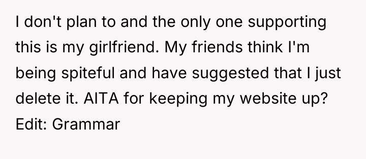 I don't plan to and the only one supporting this...