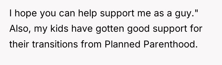 I hope you can help support me as a guy."...