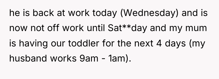 he is back at work today (Wednesday) and is now...