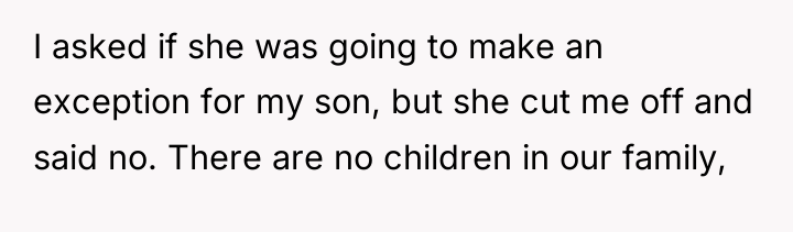 I asked if she was going to make an exception...