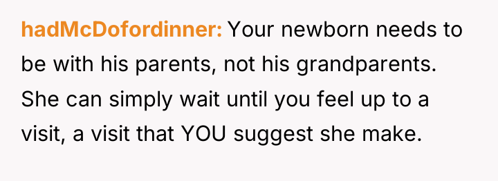 hadMcDofordinner Your newborn needs to be with his parents, not...