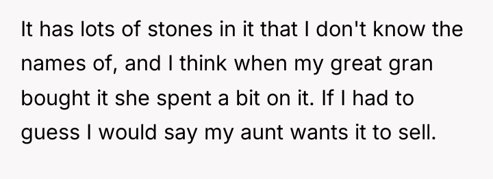 It has lots of stones in it that I don't...