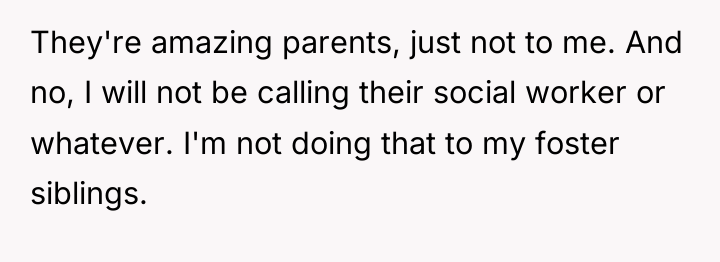 They're amazing parents, just not to me. And no, I...