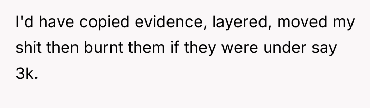 I'd have copied evidence, layered, moved my shit then burnt...