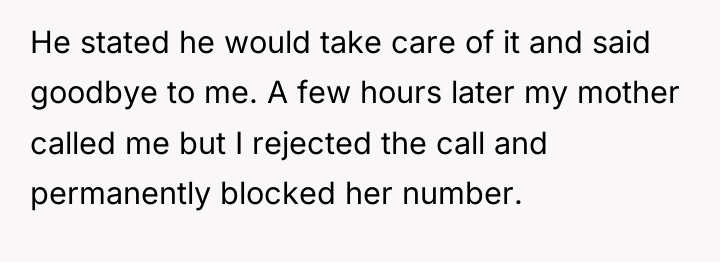 He stated he would take care of it and said...