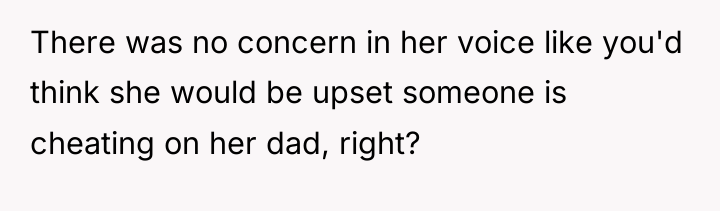 There was no concern in her voice like you'd think...