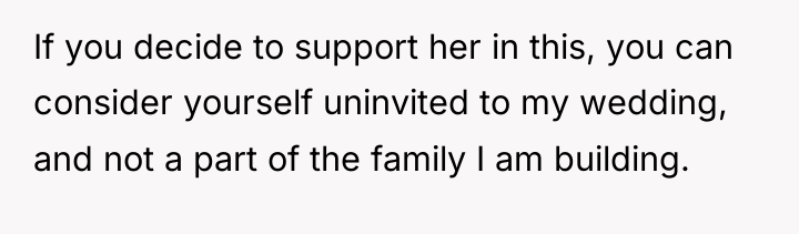 If you decide to support her in this, you can...