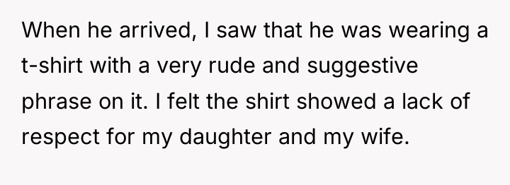 When he arrived, I saw that he was wearing a...