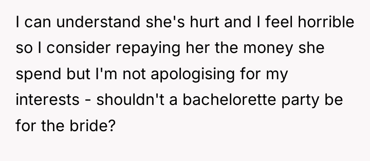I can understand she's hurt and I feel horrible so...