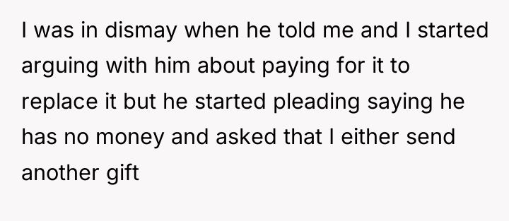 I was in dismay when he told me and I...
