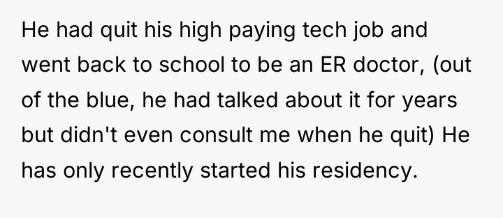 He had quit his high paying tech job and went...
