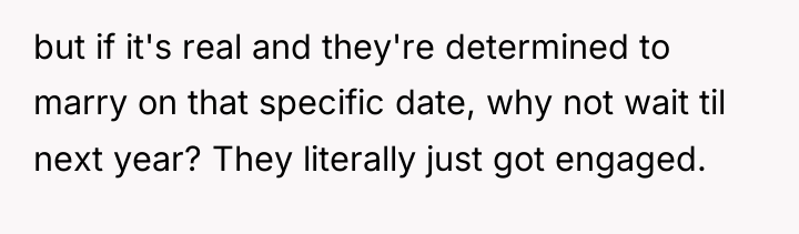 but if it's real and they're determined to marry on...