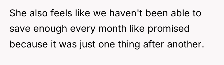 She also feels like we haven't been able to save...