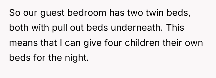 So our guest bedroom has two twin beds, both with...