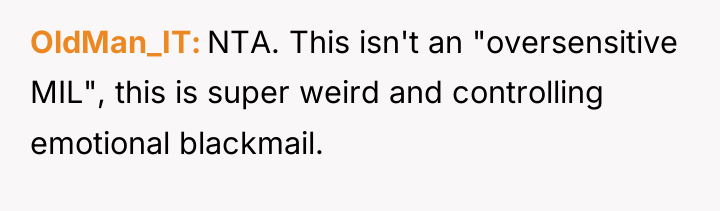 OldMan_IT NTA. This isn't an "oversensitive MIL", this is super...