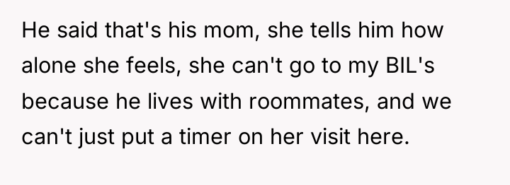 He said that's his mom, she tells him how alone...