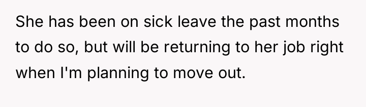 She has been on sick leave the past months to...