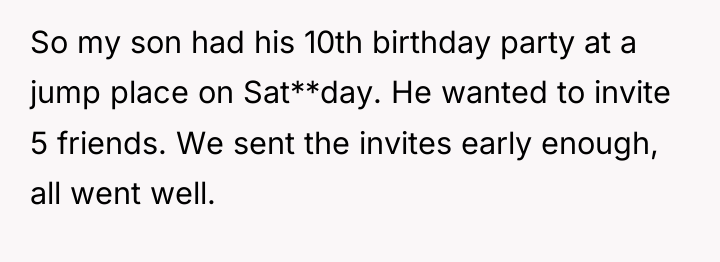 So my son had his 10th birthday party at a...