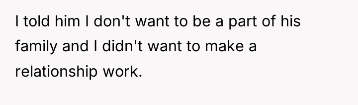 I told him I don't want to be a part...