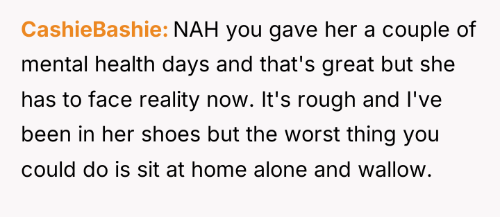 CashieBashie NAH you gave her a couple of mental health...