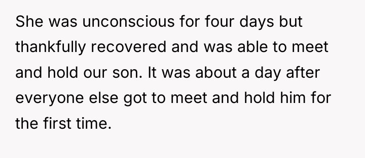 She was unconscious for four days but thankfully recovered and...
