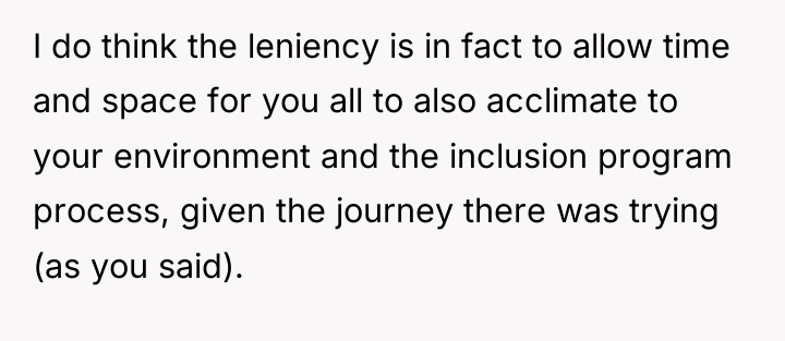 I do think the leniency is in fact to allow...