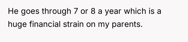 He goes through 7 or 8 a year which is...