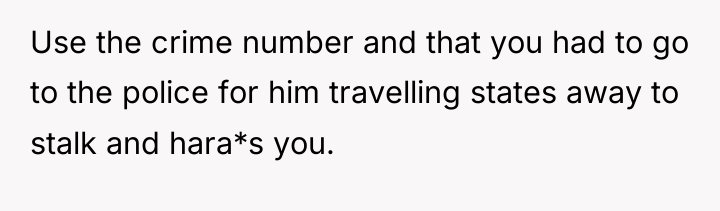 Use the crime number and that you had to go...