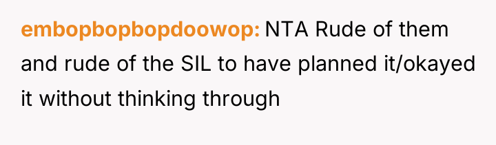 embopbopbopdoowop NTA Rude of them and rude of the SIL...