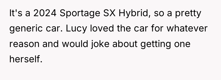 It's a 2024 Sportage SX Hybrid, so a pretty generic...