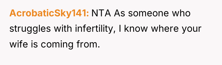 AcrobaticSky141 NTA As someone who struggles with infertility, I know...