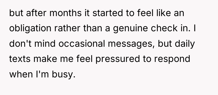 but after months it started to feel like an obligation...