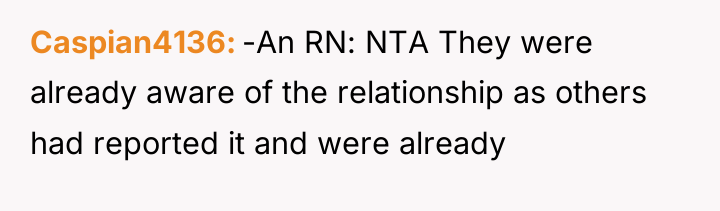 Caspian4136 -An RN: NTA They were already aware of the...