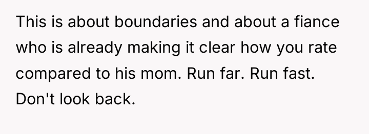 This is about boundaries and about a fiance who is...